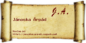 Jánoska Árpád névjegykártya